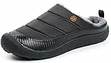 Gaatpot Hausschuhe Warme Gefüttert Herren Damen Clog Style Pantoletten rutschfeste Sliipper Geschlossen,Schwarz-Neu,EU45