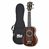 VOLT by Voggenreiter Ukulele, Größe: Soprano, laminierte Decke Mahagoni, Griffbrett: Palisander, edle Hochglanzlackierung, auffallenden Zebrano-Maserung, Länge: ca. 530 mm, inkl. gefütterte Tasche