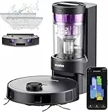 EUREKA E10s DE Saug- & Wischroboter + beutelloser Multi-Zyklon-Absaugstation (4000Pa, auto Teppicherkennung & auto Mop Lifting, LiDAR-Navigation, ideal gegen Tierhaare, App- & Sprachsteuerung) schwarz