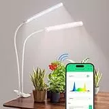 BBSolar Smart Pflanzenlampen LED Vollspektrum Pflanzenlicht 2 Köpfe, 138 leds Pflanzenleuchte 2500lm mit Zeitplan, Fernzugriff, Dimmbar Wachstumslampe für Innenpflanzen, Zimmerpflanzen