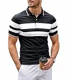 Zetieny Poloshirt Herren Kurzarm Kontrast Poloshirts Sommer Freizeit T-Shirt Polohemd