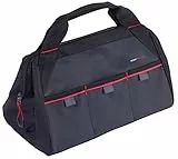 Werkzeugtasche mit Tragegriff, breite Öffnung mit Reißverschluss, großes Hauptfach mit 6 Stecktaschen, Front: 3 Stecktaschen mit 3 Stiftschlaufen, Tragkraft 10 kg, Kapazität ca. 6,5 Liter, TBG30/BK