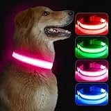 Kpuplol Leuchthalsband Hund, Hundehalsband Leuchtend, Wiederaufladbar Hundehalsband Leuchtend LED Halsband für Hunde Einstellbare Größe, 3 Beleuchtungsmodi für Kleine Mittlere Große Hunde