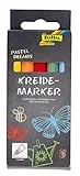 folia 390539 - Kreidemarker, 5er Set Pastel Dreams, Rundspitze 1 - 2 mm, Flüssigkreide auf Wasserbasis, für Tafeln, Tafelfolie, Glas, Plastik, feucht abwischbar