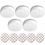 Andyssey GS536GC Batterie Rauchmelder mit Magnethalterung, Feuer Detektor mit Fotoelektrischem Sensor, Zertifiziert DIN EN14604, 85 dB Alarmlautstärke, 5 Stück
