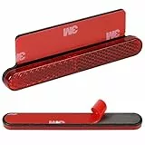 evermotor Mini Reflektor Motorrad 100 x 13 x 6mm, 2 Stück E4 E-Geprüft Rückstrahler, Katzenauge Reflektors Hinten mit Aluminium Platte Selbstklebend