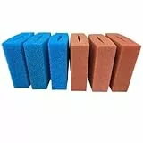 BioTec 5/10/30 Ersatzschwamm Sets passend für Oase Biotec Teichfilter/rote und Blaue Filterschwämme geschlitzt/Abmessung 25 x 25 x 8 cm/deutsche Qualität (Set Biotec 10/3 x blau -3 x rot)