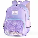 Hoseay Kinderrucksack Leicht Mädchen Niedlich Lila Schmetterling Klein Rucksack Kindergarten Kleinkind Schulranzen Wasserdicht Schulrucksack kita Vorschule Mini 8L Tagesrucksack für 2-6 Jahre