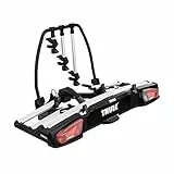 Thule VeloSpace XT Fahrradträger, Fahrradträger Anhängerkupplung Black/Aluminum, 3(4) Bikes