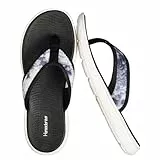 Harssidanzar Damen Flip Flops Komfort Zehenstegsandalen für den Strand HL204EU, Schwarz, Größe 37