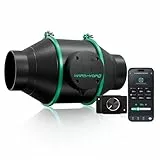Mars Hydro iFresh Rohrventilator 100mm, 350m³/h Leiser EC Motor, 27W Rohrlüfter EU-Stecker, Abluftventilator für Growbox, Growzelt und Gewächshaus Hydrokultur