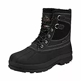 NORTIV 8 Winterschuhe Herren Winterstiefel Warm Gefüttert Schneestiefel Arbeit Stiefel Winter Outdoor Trekking Wander Schuhe,Size 44.5,Schwarz,Avenue