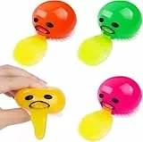 Ainiv Puking Egg, 4 Stück Erbrechendes Ei Squeeze Toys Eigelb Druck Ball Kotzen, Süße Runde Erbrechen Lutschen Eigelb Stressabbau Spielzeug Erbrechen & Saugen Entlasten Sie Stress Spucken Eigelb
