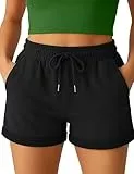 Smith & Solo Kurze Hose Damen - Shorts Sommer Hosen, Laufhose Kurz Sporthose, Trainingshose Sportshorts Women Laufshorts (Schwarz, S)