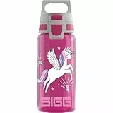 SIGG - Trinkflasche Kinder - Viva One Unifly - Für Kohlensäurehaltige Getränke Geeignet - Auslaufsicher - Spülmaschinenfest - BPA-frei - Sport & Schule - Rosa mit Einhorn - 0,5L