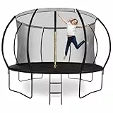 Hypermotion Trampolin Outdoor Kinder 244/305 / 366/430 / 487 cm Kindertrampolin ab 3 Jahre - Schnelltrocknend und Wasserabweisend - Ausgezeichnete Sprungkraft - Gartentrampolin (Ø 366 cm / 12FT)