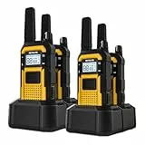 Retevis RB648 Robust Walkie-Talkies, Funkgeräte Set Wasserdicht, Erweiterte Triple Proof, 2000 mAh Akku, Notfallalarm, PMR446 Professionell Handfunkgerät für Industrie Baustelle(4er Set, Gelb)