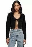 Urban Classics Damen Strickjacke Ladies Tied Cropped Feather Cardigan Black L