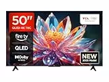 TCL 50T6C 50 Zoll QLED Fernseher, 4K UHD Fire TV, HDR10+, Dolby Vision & Atmos, Smart TV mit Sprachsteuerung mit Alexa, Google Cast & AirPlay 2