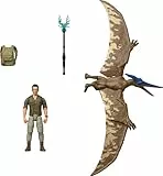 Mattel Jurassic World Rebirth Mensch & Dinosaurier Figuren-Set, Dr. Henry Loomis & Pteranodon, Filmgenauer 9,5 cm Maßstab, bewegliches Sammlerstück