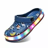 VIYEAR Kinder Jungen Mädchen LED Clogs Süße leichte Sommer Hausschuhe Garden Beach Sandalen, 31 EU, Blauer Astronaut