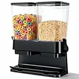 Sinceroduct Müslispender 2er Pack, Doppelte 3L luftdichte Müsli-Speicherkiste, Große Kapazität Klare Trockenkost-Organisator Cornflakes Spender für Müsli, Nüsse, Kaffeebohnen, Haustierfutter