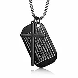 OIDEA Kreuz Kette Anhänger Dog Tag Halskette mit Kreuzanhänger Edelstahl für Herren Damen Gebet Kreuz Gold Silber Schwarz