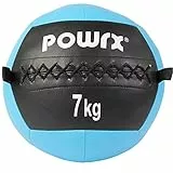 Wall-Ball Gewichtsball Medizinball Deluxe Professional von POWRX 2 - 10 kg | versch. Farben (7 kg / Cyan)