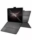 Doohoeek Tablet Tastatur Hülle für 9-11 Zoll, Abnehmbare Beleuchtete Bluetooth Tastatur mit Touchpad, Wiederverwendbarer Kleber, Kamera-Ausschnitt Links, Wiederaufladbar für Android, iPad OS, Windows