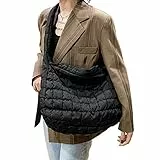 BRIXBEE Damen Handtasche Shopper,Winter Raum Pad Baumwolle Unten Lattic Crossbody Taschen für Büro SchuleTrend Handtaschen Weibliche