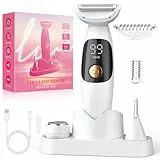 Rasierer Damen,3-In-1 Intimrasierer für Frauen & Gesichtshaarentferner für Frauen,IPX7 Wasserdicht, Nass&Trocken,Damenrasierer Elektrisch für Bikinizone,Achseln,Beine,Bikini Trimmer mit USB Aufladung