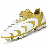 Unitysow Kinder Fußballschuhe Jungen Mädchen Sportliche Fussballschuhe Outdoor Athletics Professionelle Turf Trainingsschuhe Footballschuhe,Gold,Gr.35