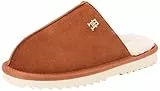 Tommy Hilfiger Damen Hausschuhe Elevated Comfort Home Slipper aus Leder, Cognac Brown (Braun), 35/36