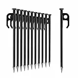 com-four® 12x Zelt-Heringe aus Stahl - Lange und robuste Erdnägel für Camping und Outdoor - ideal für normalen und harten Boden - 20cm
