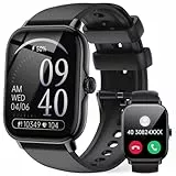 Smartwatch Herren Damen mit Telefonfunktion - 1,85 Zoll Smart Watch, 111+ Sportmodi, IP68 Wasserdicht Fitnesssuhr Schrittzähler mit Herzfrequenz, Blutsauerstoff, Schlafmonitor, für iOS Android