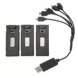 Pongnas RC-Flugzeug-Lithiumbatterie-Kit, Kunststoffgehäuse, RC-Drohnen-Lithiumbatterie, Leicht zu Transportieren, Kurzschlussschutz für E88Pro (1800 mAh)