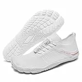 Racqua Wasserschuhe Aquaschuhe Herren Schwimmschuhe Damen Schuhe schnell trocknend Barfuß Pool Rudern Schuhe Anti-Rutsch-Strand Schuhe Weiß EU39