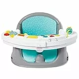 Infantino Music & Lights 3-in-1 Baby-Booster, Entdeckungssitz, Mitwachsend, Umwandelbarer Baby-Sitz, Anpassbare Größe, Interaktiver Spiel- und Snack-Tisch, Fördert die Kindesentwicklung, Farbe Blau