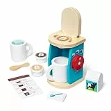 Melissa & Doug Aufbrühen und Servieren Kaffeemaschinen-Set aus Holz | Rollenspiel | Holzspielzeug | 3+ | Geschenk für Jungen oder Mädchen