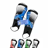 HUDORA Schienbeinschützer mit Knöchelschutz - bequeme Schienbeinschoner mit Schaumstoff - Fußball Schienbeinschutz mit Knöchelprotektoren in Größe S - Fußballausrüstung Kinder & Jugendliche - blau