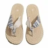 Gyios Sommer Zehentrenner Frauen Ethnische Geometrische Knotted Stoff Thong Flip Flops Geflochtene Texturierte Kissen Sohle Sandalen Anti-rutsch Strand Sommer-beige-38