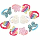 FRCOLOR 5 Paare Glitzernde Haargummis Für Mädchen, Elastische Haargummis Mit Funkelnden Pailletten, Ideal Für Partys, Schule, Alltag, Geburtstagsfeiern, Feiertage