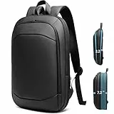 HEROIC KNIGHT Laptop Rucksack Herren Business Rucksack leicht 15.6 Zoll wasserdichter erweiterbarer Reiserucksack Handgepäck Arbeitsrucksack diebstahlsicherer Tagesrucksack für Büro Uni Reise-Schwarz