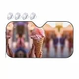 Frozen Yogurt Mittelgroßer Auto-Windschutzscheiben-Sonnenschutz – schnelle Kühlung im Auto im Sommer, tragbarer Aufbewahrungs-Sonnenschutz