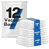 Vacbird Vakuumbeutel für Kleidung mit pumpe,12 Wiederverwendbare Vakuumierbeutel für Reisen – Platzsparende Travel Essentials