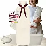 Kuschel Wärmflasche mit Bezug aus extra weicher Bio-Baumwolle Made in Germany - Wärmeflasche Flauschig Hot Water Bottle lange warm zur Schmerzlinderung - easy and green® (2,5 L Lang)