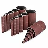 POWERTEC 11240 Schleifhülsen für Spindelschleifer in 6 Größen mit verschiedenen Körnungen 80, 120, 240 | Aluminiumoxid-Schleifpapier Sortiment Durchmesser 1/2, 3/4, 1, 1-1/2, 2 & 3-18 PK