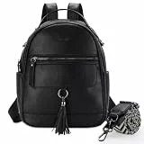 Chase Chic Klein Rucksack Damen,Leder Anti-Diebstahl Mode Rucksackhandtaschen,Mehrzweck Cabrio Schultertasche Handtasche Rucksacktasche,Schwarz