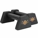 WOODPOWER® PowerBars Holz-Parallettes für Liegestütze, Liegestützgriffe Holz, Handstände, Yoga & Calisthenics, rutschfest, für Indoor & Outdoor, gelenkschonend, Körpergewichtstraining (XS, Black)