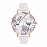 Olivia Burton Analog Quarzuhr für Damen Kollektion Pretty Blossom mit Rötliches Lederarmband - OB16PL35